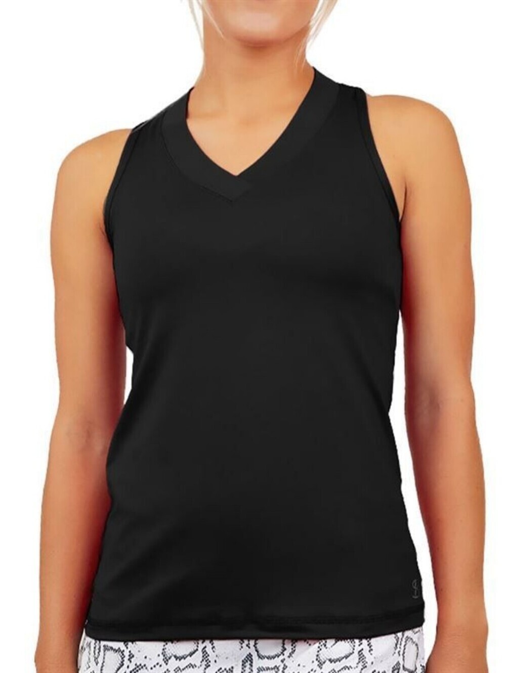 Sofibella UV Colors Black Racerback Tennis Tank Top Size Small